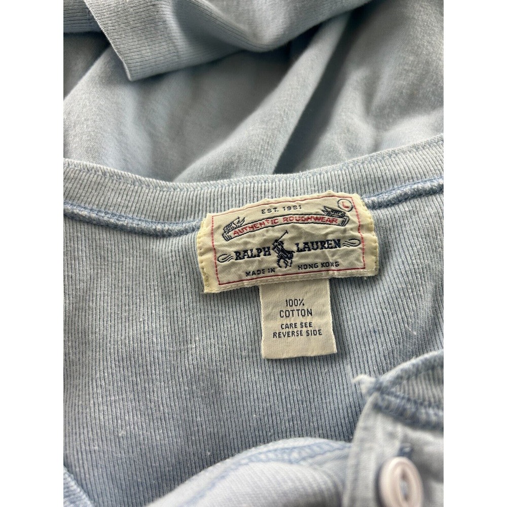 VTG Polo Ralph Lauren Womens Size Large Knit Henley Light Blue Maxi Dress Long - Picture 9 of 9